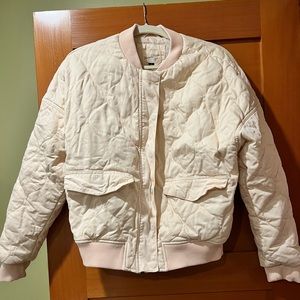 Cream Bomber Jacket